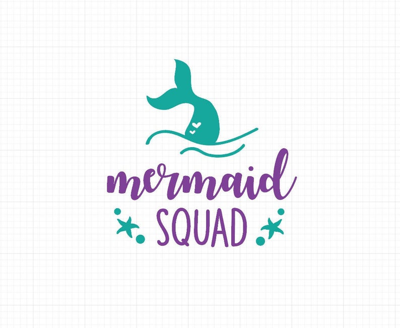 Download Clip Art Art Collectibles Birthday Mermaid Cut File Mermaid Svg Mermaid Squad Png Digital File Svg Dxf For Silhouette Cricut Mermaid Squad Svg
