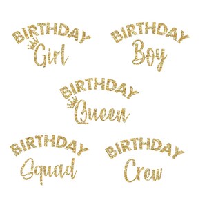 Birthday Iron On Transfer, Birthday Girl iron on, Birthday Squad, Birthday Queen Iron on decal, , Birthday iron on for masks and shirts