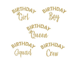 Birthday Iron On Transfer, Birthday Girl iron on, Birthday Squad, Birthday Queen Iron on decal, , Birthday iron on for masks and shirts