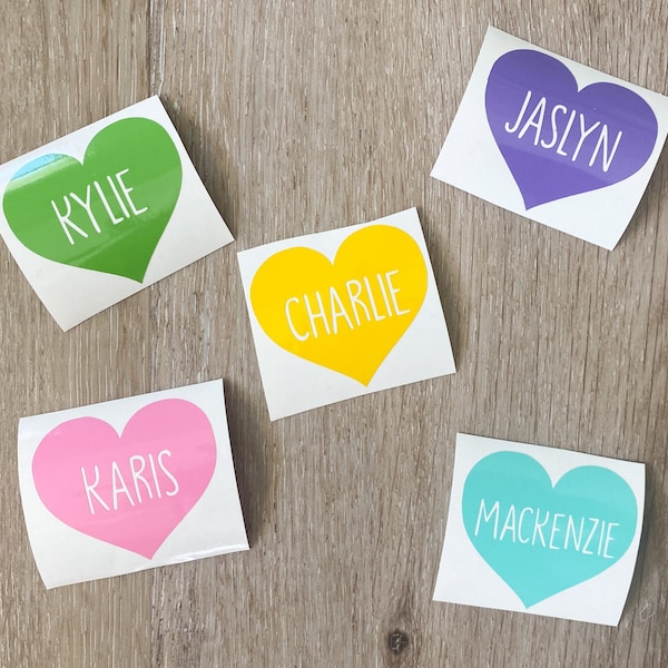 Personalized Heart  Decal, Heart Name Sticker, Heart Sticker, Heart Decal for Yeti, Heart vinyl decal, custom name stickers
