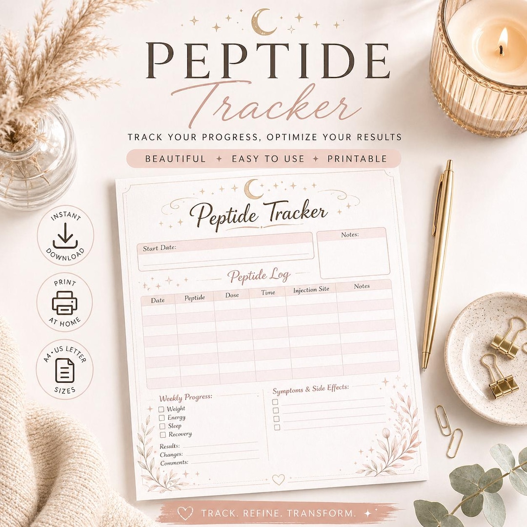 Peptide Tracker Printable | GLP-1 Weight Loss Log | Injection Tracker ...