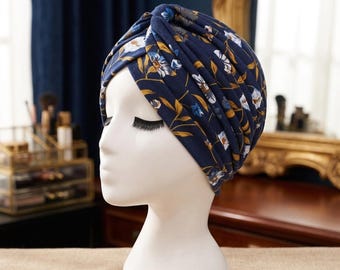 Soft Floral Cotton Head Wrap for Women – Lightweight Turban Style Chemo Cap & Hair Covering