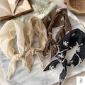 Floral Lace Triangle Hair Scarf \u2013 Cotton Linen Boho Headband, Beach, Casual Styling