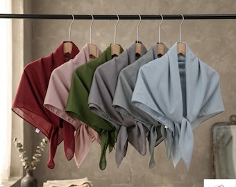 90x90cm Cotton Linen Square Scarf: Soft, Lightweight Hijab Headscarf Wrap Accessory