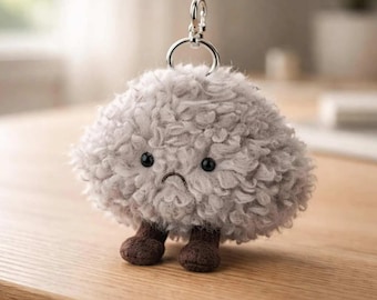 Jellycat Inspired Plush Animal Toy Grey Fluffy Stuffed Cute Soft Keychain Gift for Kids Collectors