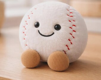 Baseball Inspired Plush Toy: Soft Stuffed Animal, Nursery Decor, Kids Gift