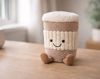 Coffee Cup Plush Toy: Soft Stuffed Animal, Jellycat Inspired Cozy Companion