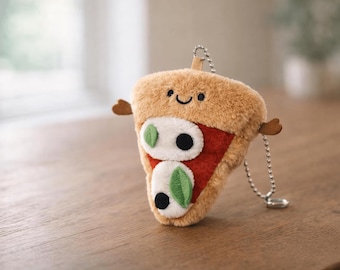 Pizza Slice Plush Toy: Smiling Face, Soft Stuffed Character, Jellycat Inspired Decor