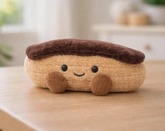 Jellycat Inspired Cinnamon Roll Plush Toy, Soft Stuffed Animal, Brown Cozy Companion