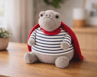 Jellycat Inspired Beige Hippo Plush Toy: Soft Cuddly Animal, Striped Outfit, Nursery Decor