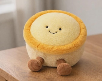 Dessert Plush Toy: Smiling Cream and Golden Custard Stuffed Animal