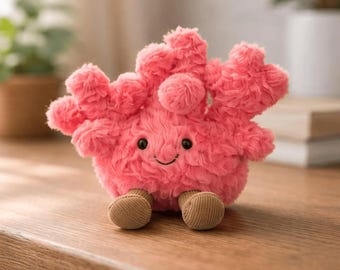 Pink Coral Plant Plush Toy: Fluffy Jellycat Inspired Soft Stuffed Character