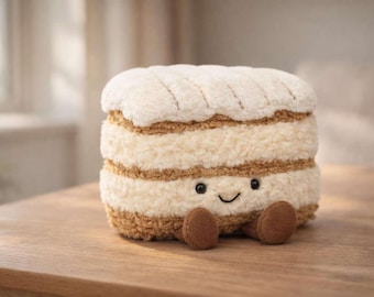 Jellycat Inspired Cinnamon Roll Plush Toy: Soft Bakery Character Stuffed Cushion