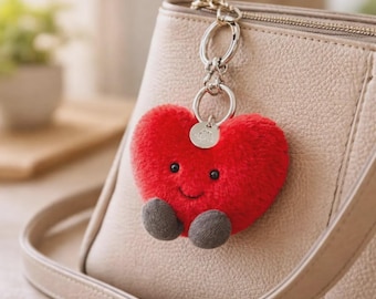 Jellycat inspired heart plush toy red soft stuffed animal keychain cute gift for kids collectors