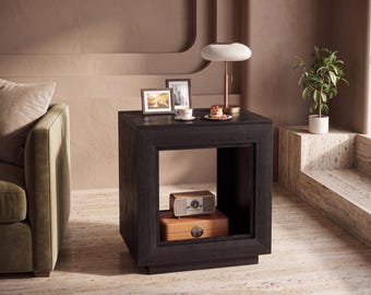 Vintage IKEA 1990s Ramberg Plywood & Glass Square Bedside Table