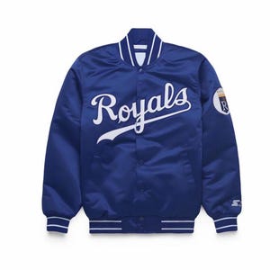 Kansas City Royals Satin Varsity Jacket Baseball Bomber Vintage Style Fan Jacket image 1