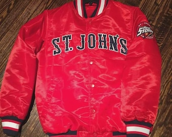 Giacca stile college vintage St. John's Red Storm Satin Varsity / Bomber retrò stile streetwear