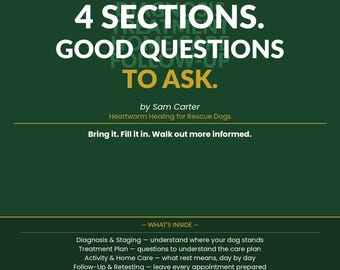Heartworm Appointment Checklist | Questions to Ask Your Vet | Dog Diagnosis Prep Guide | Printable PDF | Pet Parent Support Tool