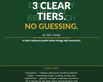 Heartworm Recovery Warning Signs | When To Call Your Vet | Dog Guide possible symptoms | Printable Decision Tool | Pet Parent PDF