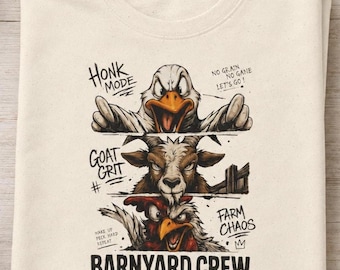 Barnyard Crew Shirt | Duck Goat Rooster Graphic | Farm Chaos Humor Tee
