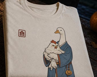 Halloween Goose Shirt | Grumpy Chicken Graphic | Soft Spooky Farm Tee