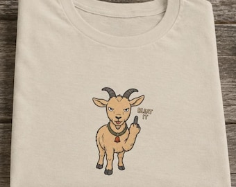 Sassy Goat Illustration T-Shirt | Bleat It Farm Humor Graphic Tee