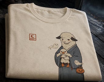 Halloween Sheep Shirt | Sheep and Duck Graphic | Soft Spooky Farm Tee