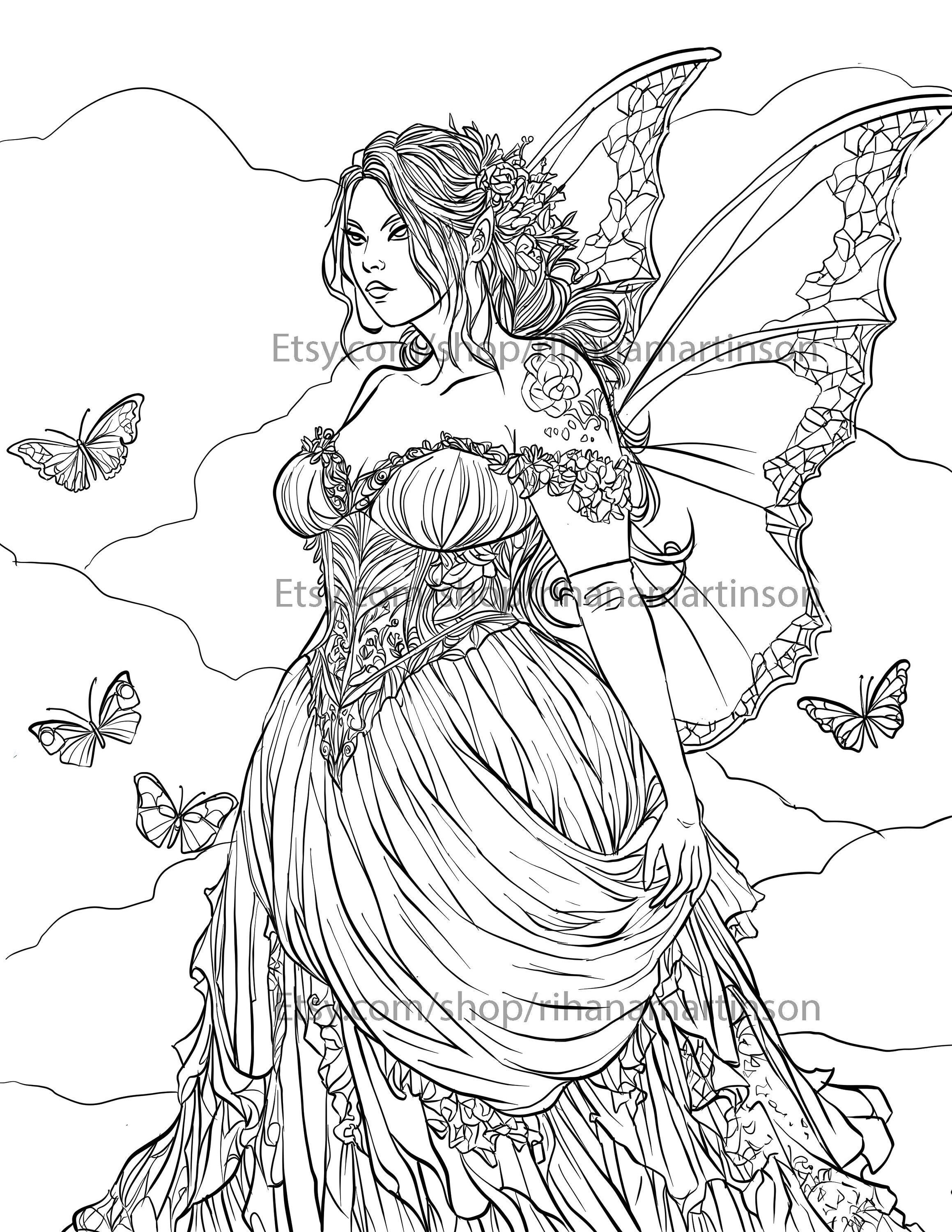 Gothic Tinkerbell Coloring Pages