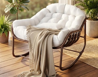 Rocking Chair with Cushion · Wicker Egg Chair · Outdoor Indoor Rattan Lounge Chair · Patio Garden Furniture