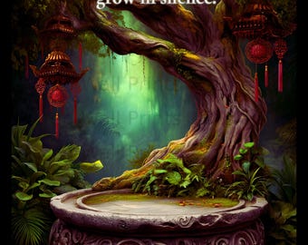 Ancient Tree Wall Art, Deep Roots Quote Zen Print (Digital Download)