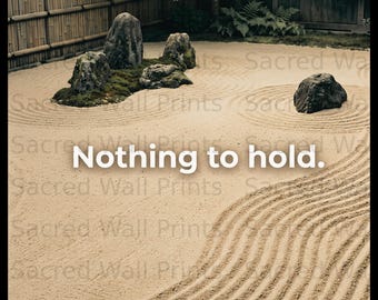 Zen Garden Wall Art, Minimalist Japanese Quote Print (Digital Download)
