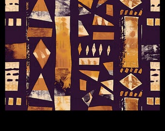 African Tribal Wall Art, Yoruba Proverb Quote, Abstract Boho Print (Digital Download)