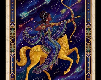 Sagittarius Wall Art | Faux Gold Art Deco Archer Print (Digital Download)