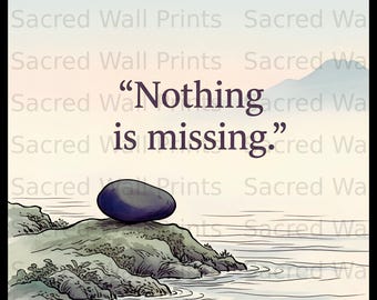 Zen Wall Art Print | Mindfulness Quote, Nature Landscape (Digital Download)
