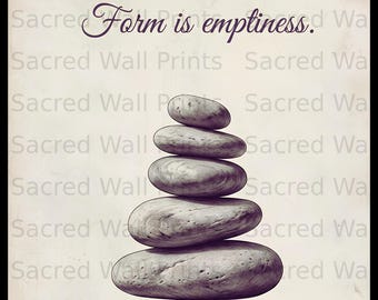 Zen Stacked Stone Print | Spiritual Quote, Minimalist Meditation Decor (Digital Download)