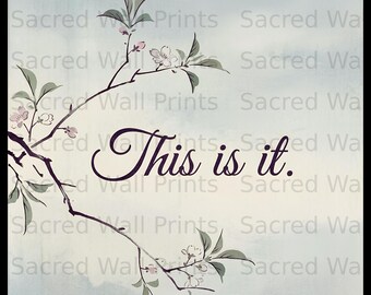 This Is It – Botanical Print | Minimalist Cherry Blossom Wall Art (Digital Download)