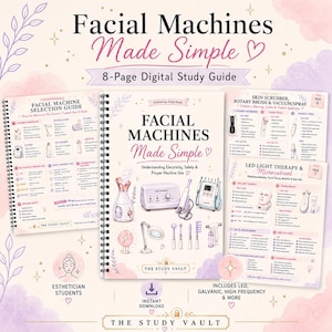 Facial Machines Study Guide | Esthetician Equipment Notes | High Frequency, Galvanic, LED, Microcurrent & Facial Devices PDF