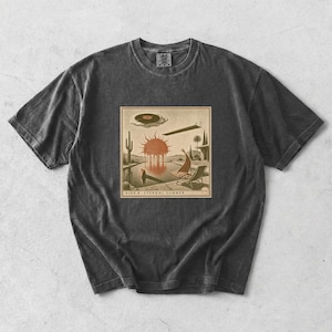 Maglietta con copertina dell'album surrealista "Eternal Summer", maglietta prog rock anni '70, t-shirt vintage in vinile, t-shirt estiva retrò, t-shirt surreale