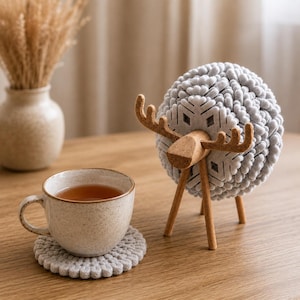 Sheep Felt Coaster Set | Insulated Cup Mat | Cute Animal Drink Coaster | Wool Mug Pad | Nordic Table Decor