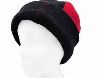 Wool Pillbox Hat OOAK Reclaimed Sweaters