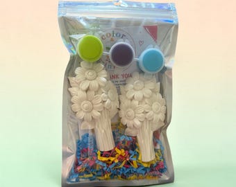 3D-Blumen, Gipsmalset, Kreative Bastelidee, Gastgeschenke, Sonnenblumen, Rosen