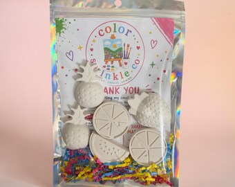 Fruit Plaster Painting Kit, Kids Art Activity, Fruit Party Favors, Summer Fun Activity, Strawberry