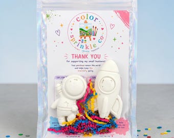 Gips Gemälde Kit, Astronaut Raketen Figuren, Kinder Kunst Gastgeschenke