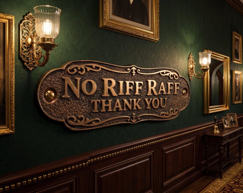 Handmade Brass NO RIFF RAFF Door Sign Antique Brown Nautical Plaque - Etsy
