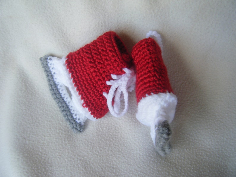 Crocheted Baby Girl Ice Skates/hockey Skates Christmas Etsy
