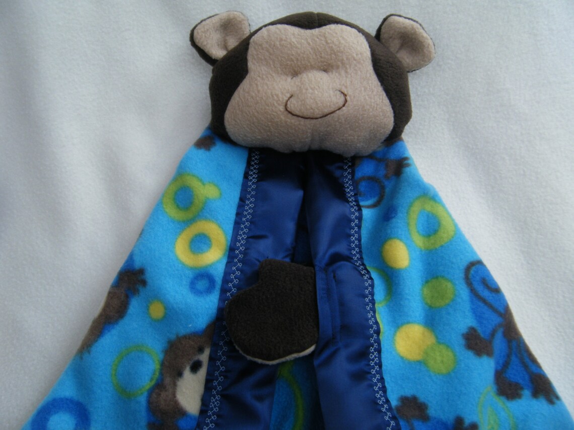 Cute Monkey Security Blanket Blanket Buddie HANDMADE BY ME Etsy