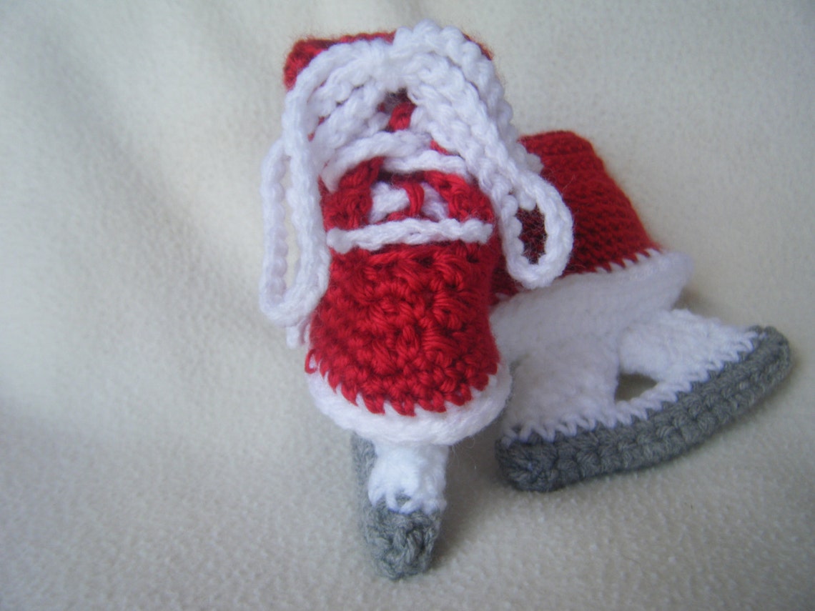Crocheted Baby Girl Ice Skates/hockey Skates Christmas Etsy