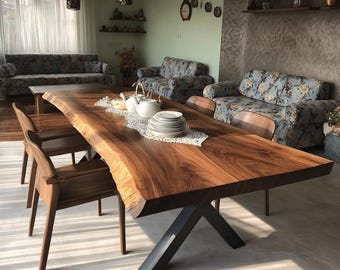 Natural Wood Dining Room Table,Custom Rustic Dining Table, High Quality Wood Table,Dining TableHandmade Furniture Dining Table, Wooden Table