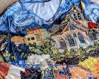 Van Gogh Art Print Long Sleeve Pullover – All Over Paintings -  Ladies XL