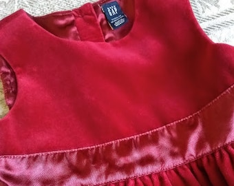 SALE Baby GAP Red Velvet Dress Holiday Photos 100 Soft Etsy